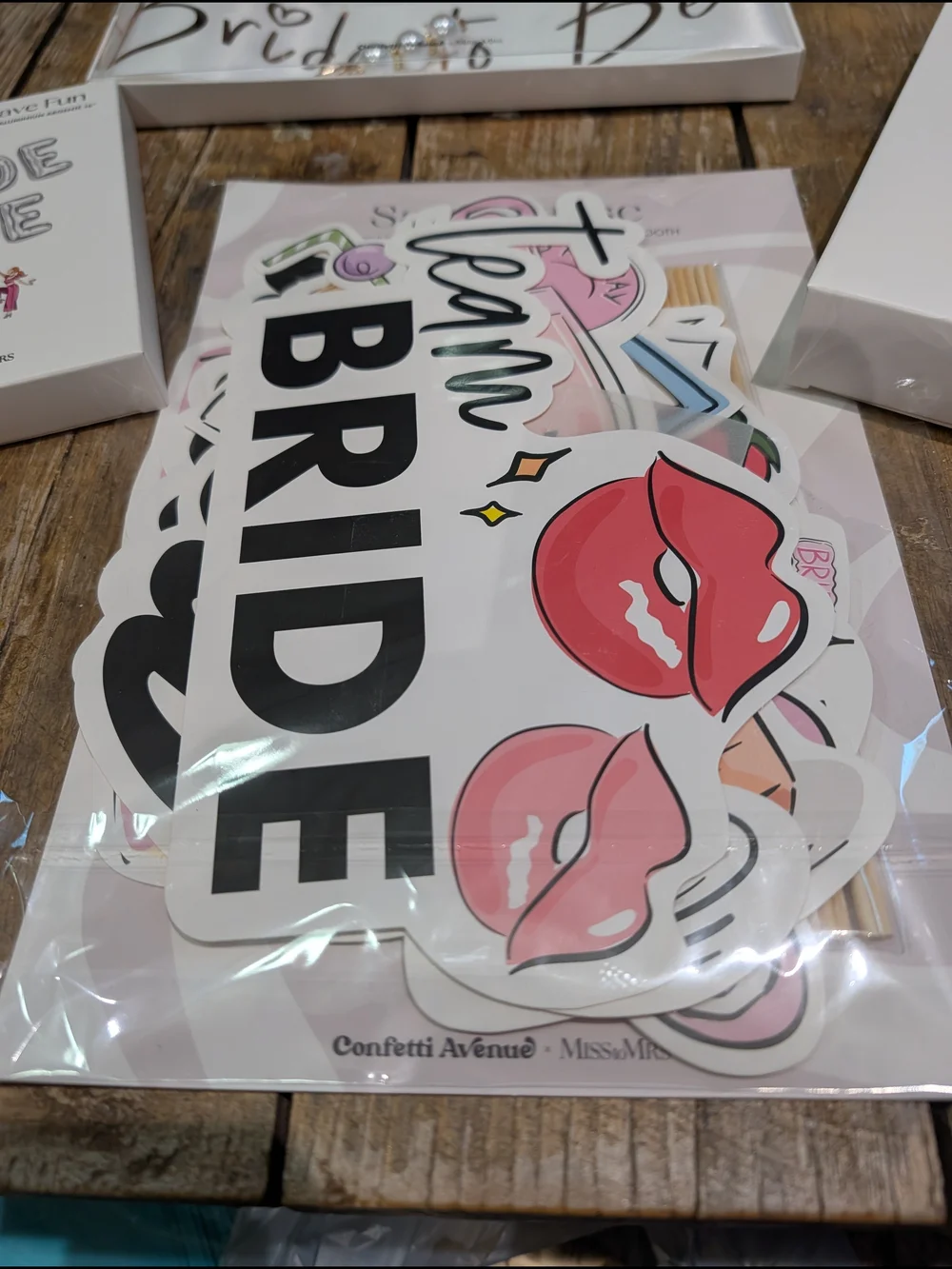 Bachelorette Party Set - Photo Prop Signs, Party Veil And More.